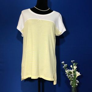 Christopher & Banks Yellow and White Striped Top